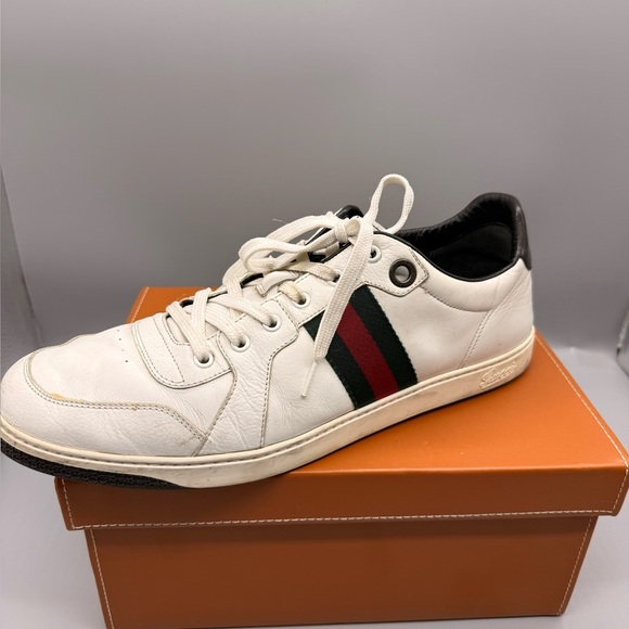 Gucci Coda Web Stripe Men's White Sneaker Style 283115 - Picture 1 of 14